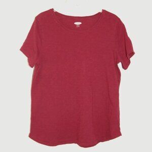 Old Navy Cotton Dark Burgundy Tee, Women Size L (42" Bust)
